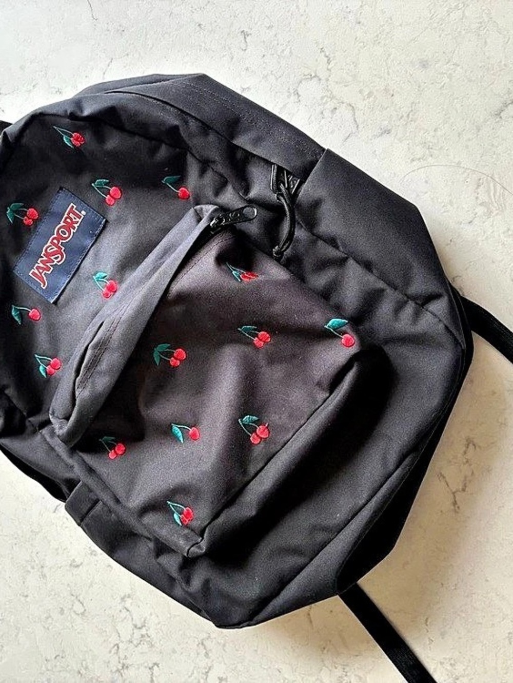 JanSport SuperBreak Plus Cherry Print Backpack Like New